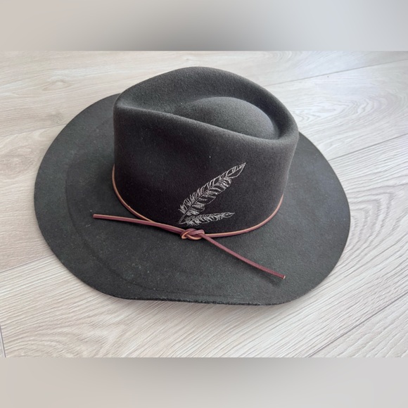 RAG & BONE Kacy Feather Wool Fedora Hat - Picture 3 of 9